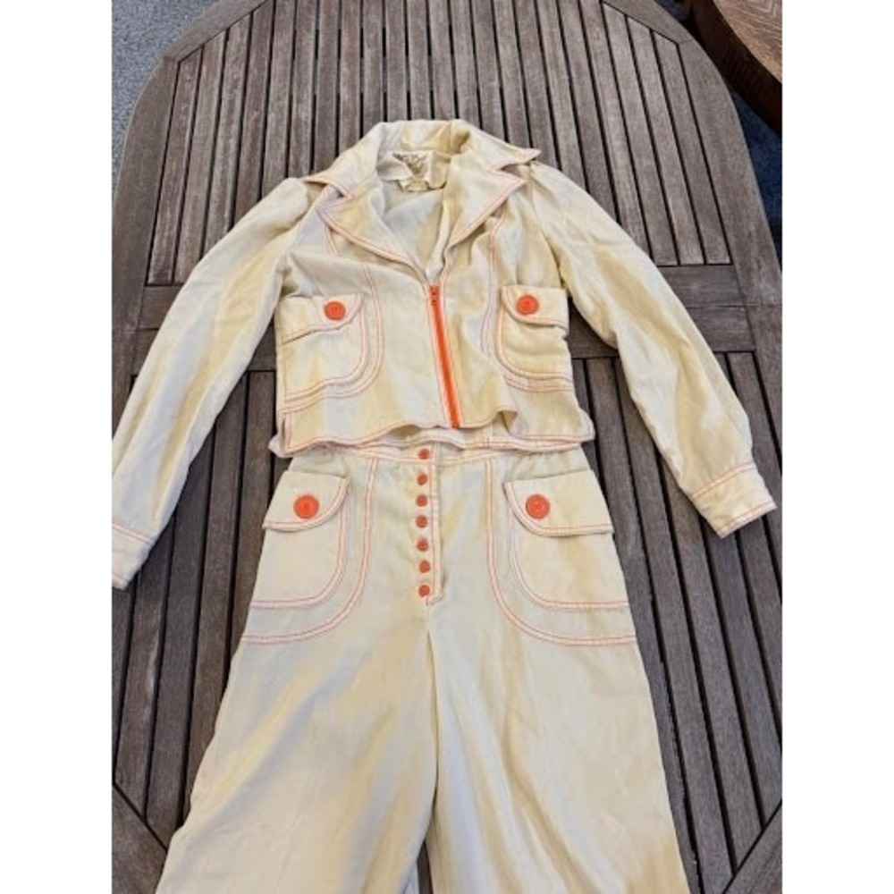 Vintage 1970s The Strawberry Plant Dorothy Schoelen Jacket & Pants Set